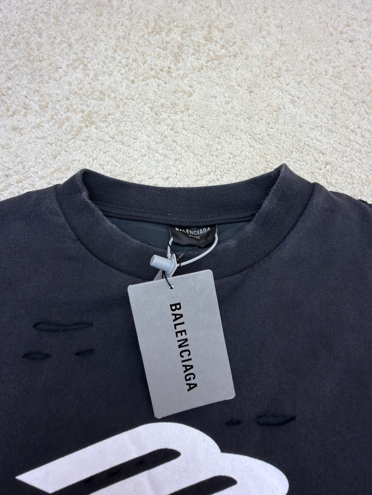 Balenciaga Distressed Layered Long Sleeve T-Shirt
