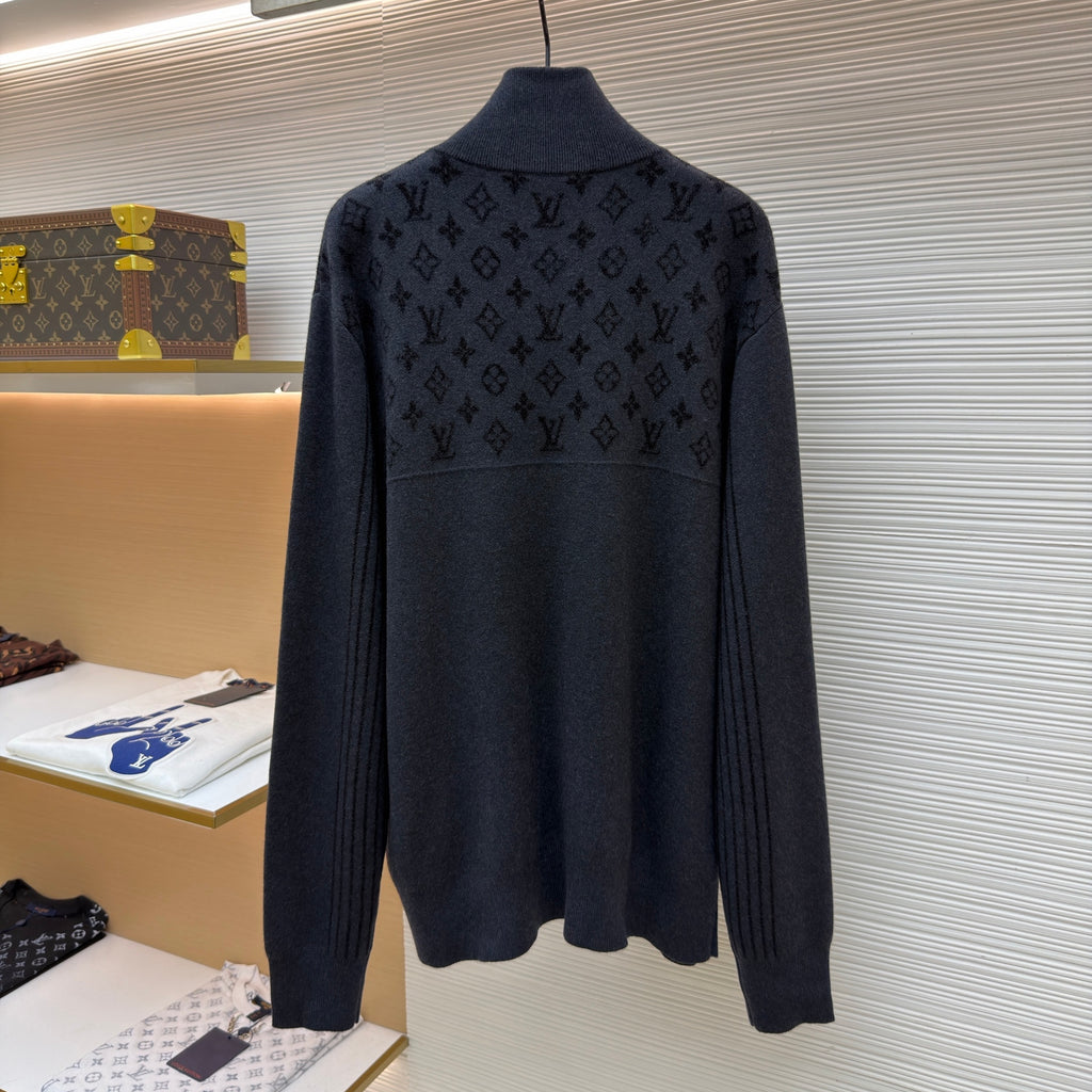 LV 1AL1PN New Ribbed Wool Half-Zip Pullover