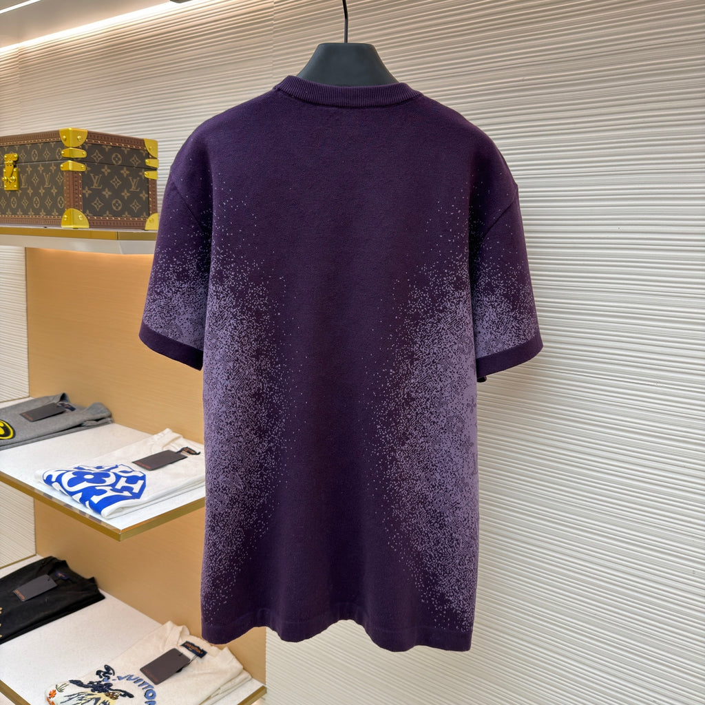 LV 1AJTV1 Monogram Jacquard Short-Sleeved Crewneck