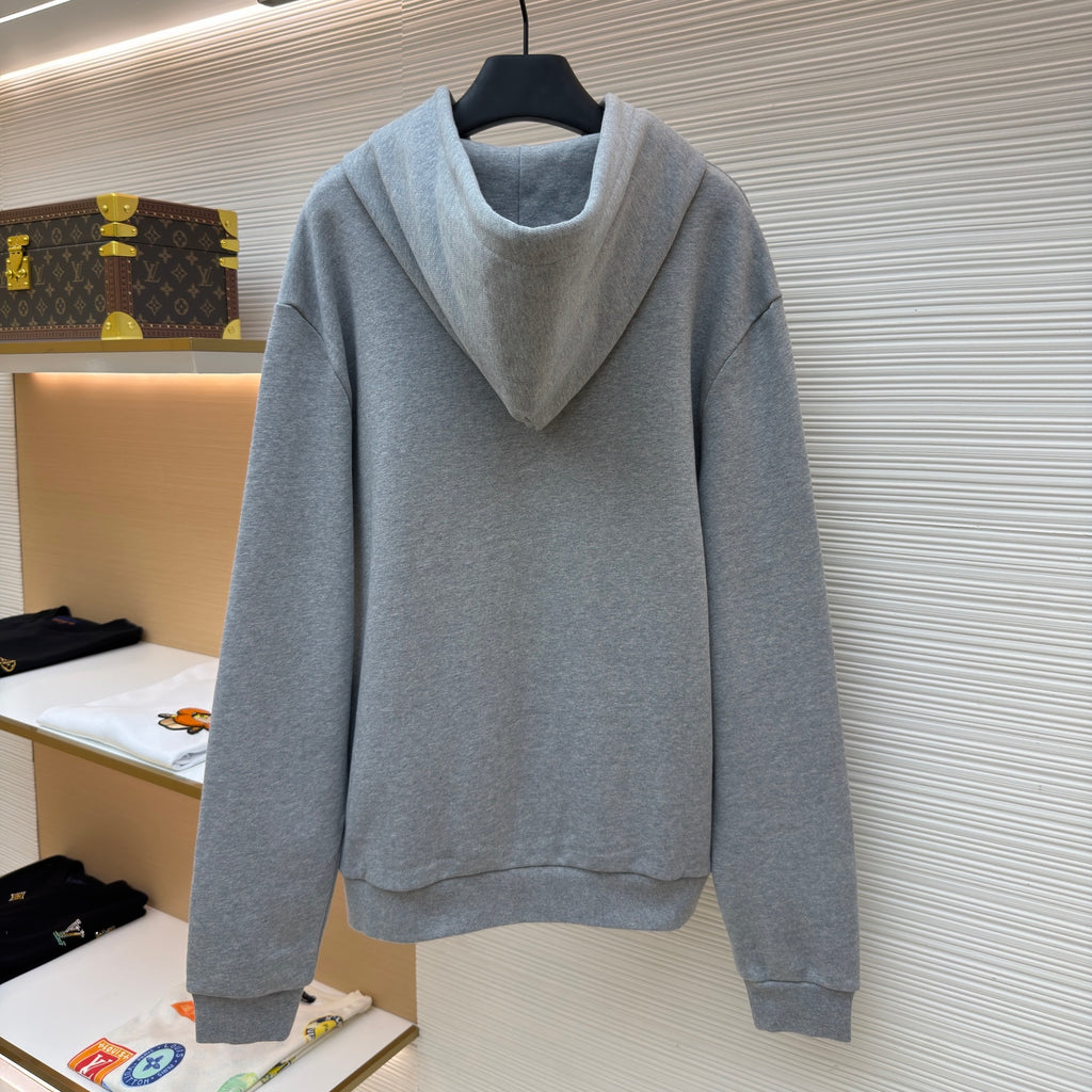 LV 1AK7FH Embroidered Signature Zipped Hoodie