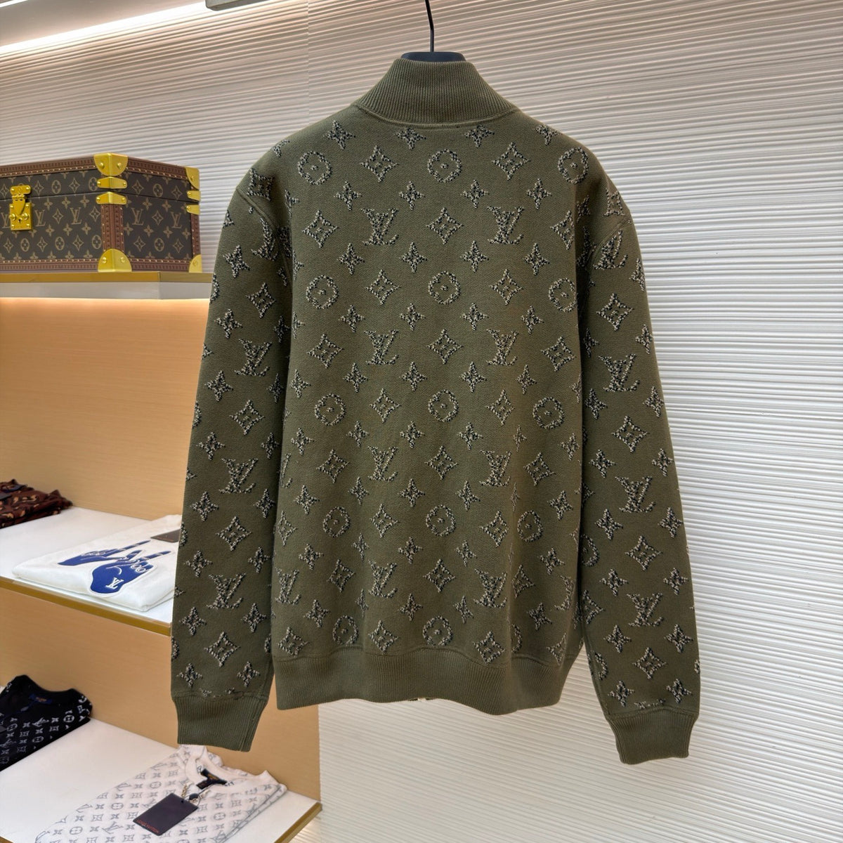 LV 1AKLY9 Reversible Monogram Jacquard Bomber