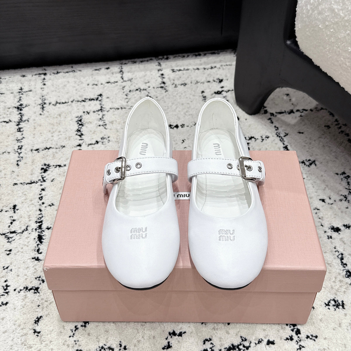 Miu Miu Mary Jane Flats in Lambskin