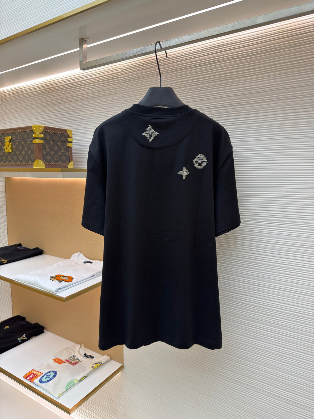 LV 1AK7G3 Embroidered Signature Short-Sleeved T-Shirt
