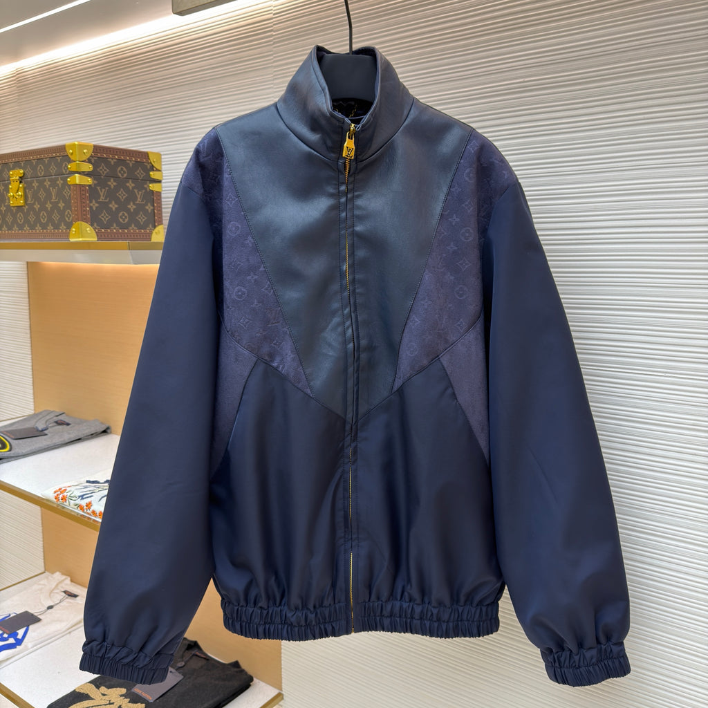 LV 1AJB74 Leather Mix Track Top