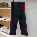 Gucci Cotton Denim Pants With Web Insert