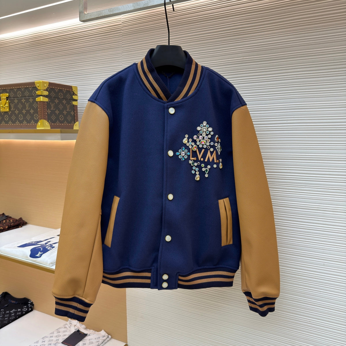 LV 1AJVKR Embellished Varsity Jacket