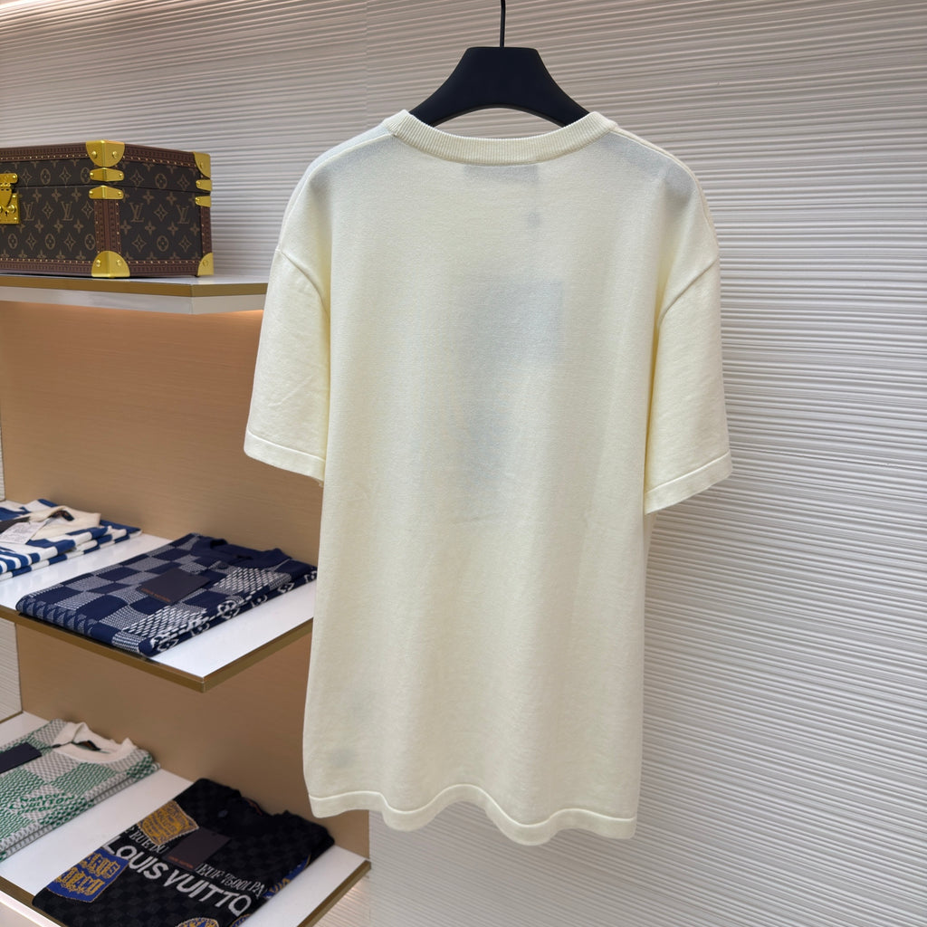 LV x Nigo 1A9GOM Intarsia Jacquard Duck Short-Sleeved Crewneck