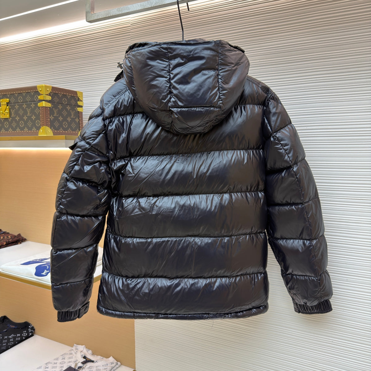 Moncler Maya Hooded Short Down Jacket in Laque Nylon