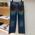 LV 1AJUY4 Denim Skate Pants With Leather Signature Pockets
