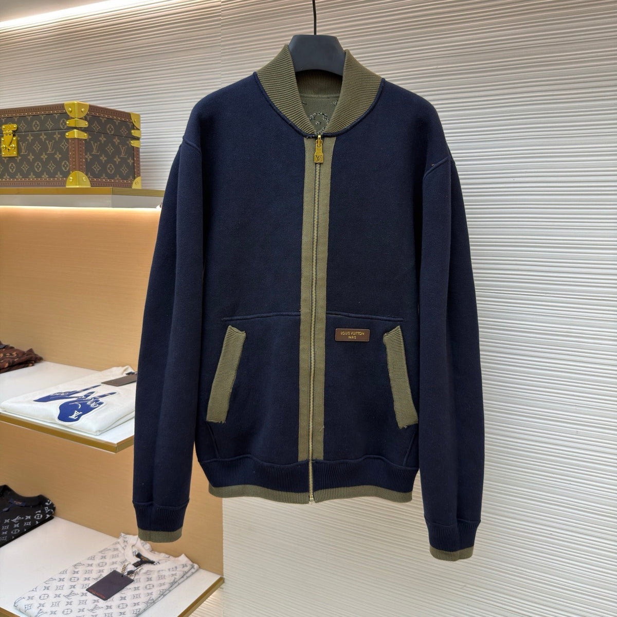 LV 1AKLY9 Reversible Monogram Jacquard Bomber