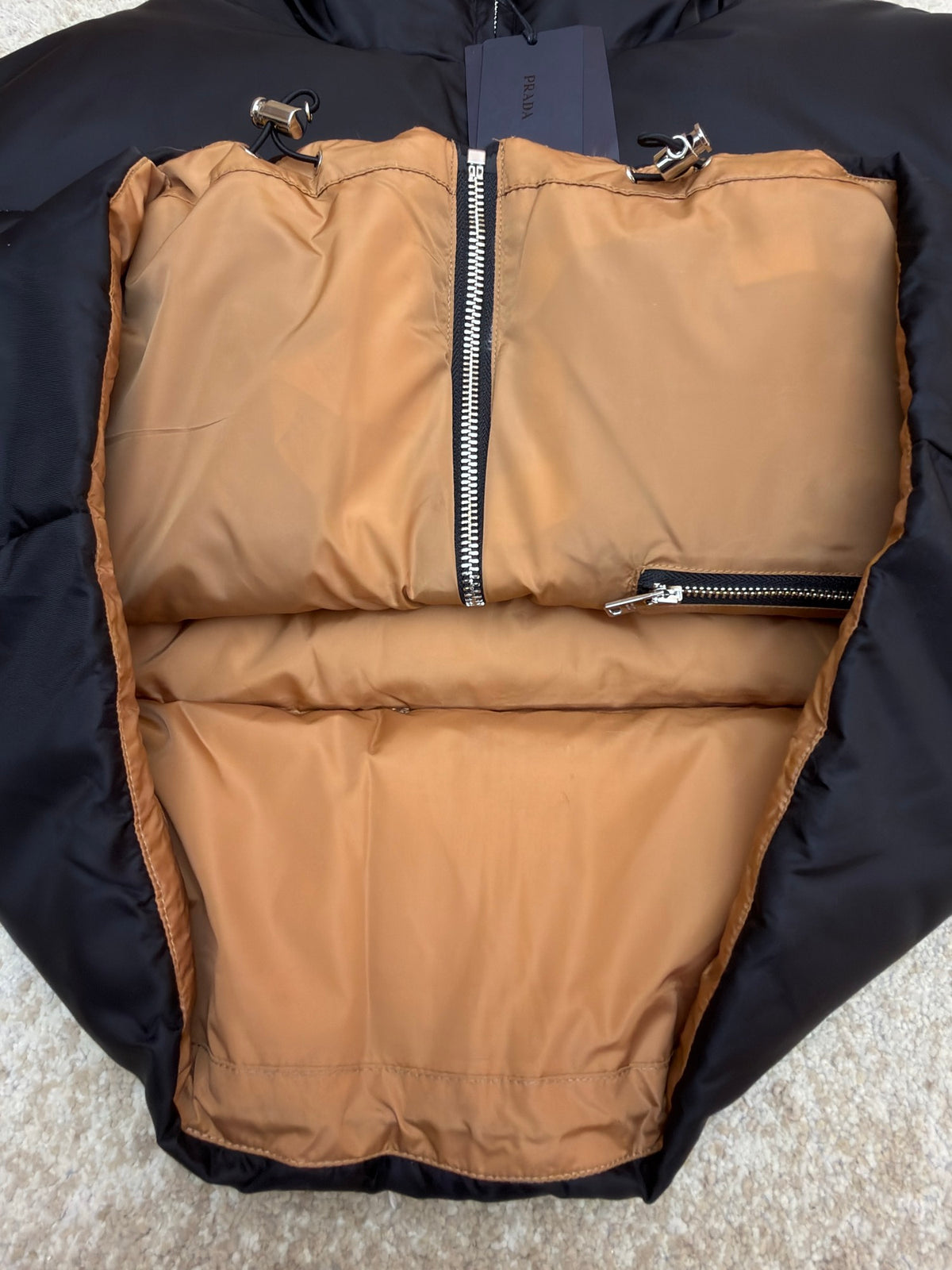 Prada Re-Nylon Cropped Convertible Down Jacket