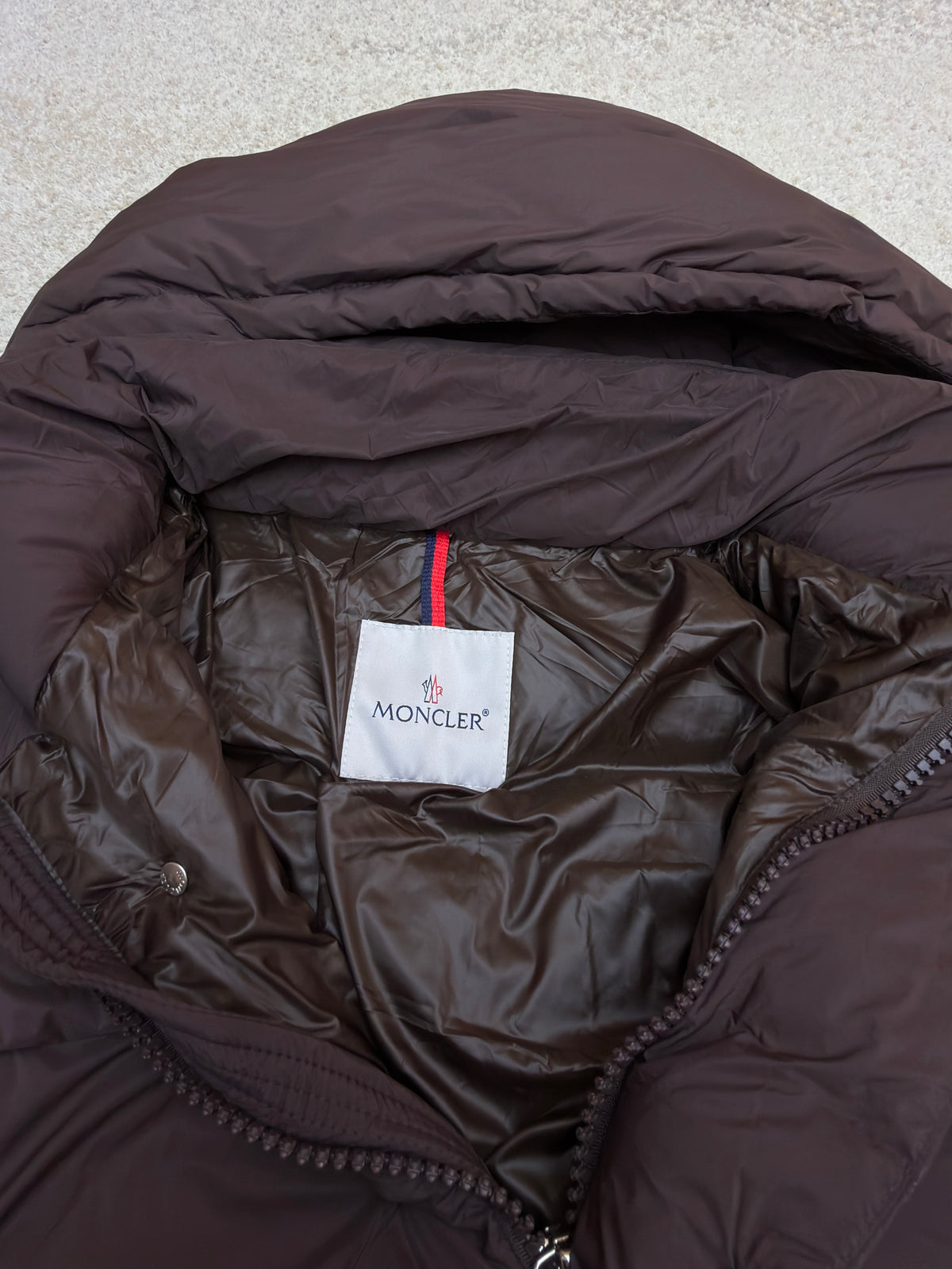 Moncler Maya Hooded Short Down Jacket in Matte Nylon