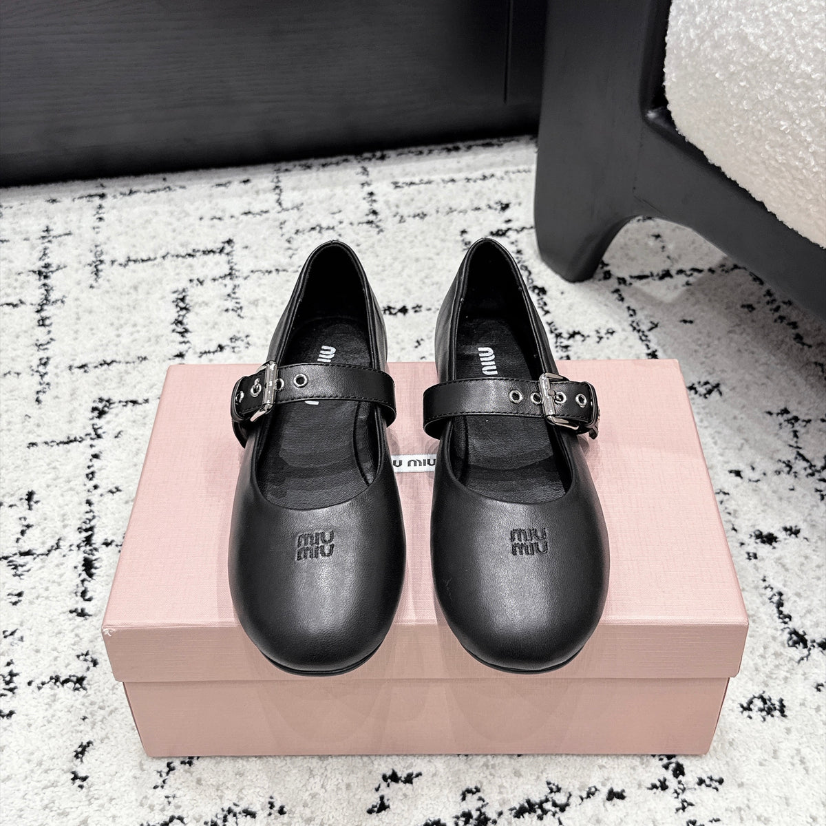 Miu Miu Mary Jane Flats in Lambskin
