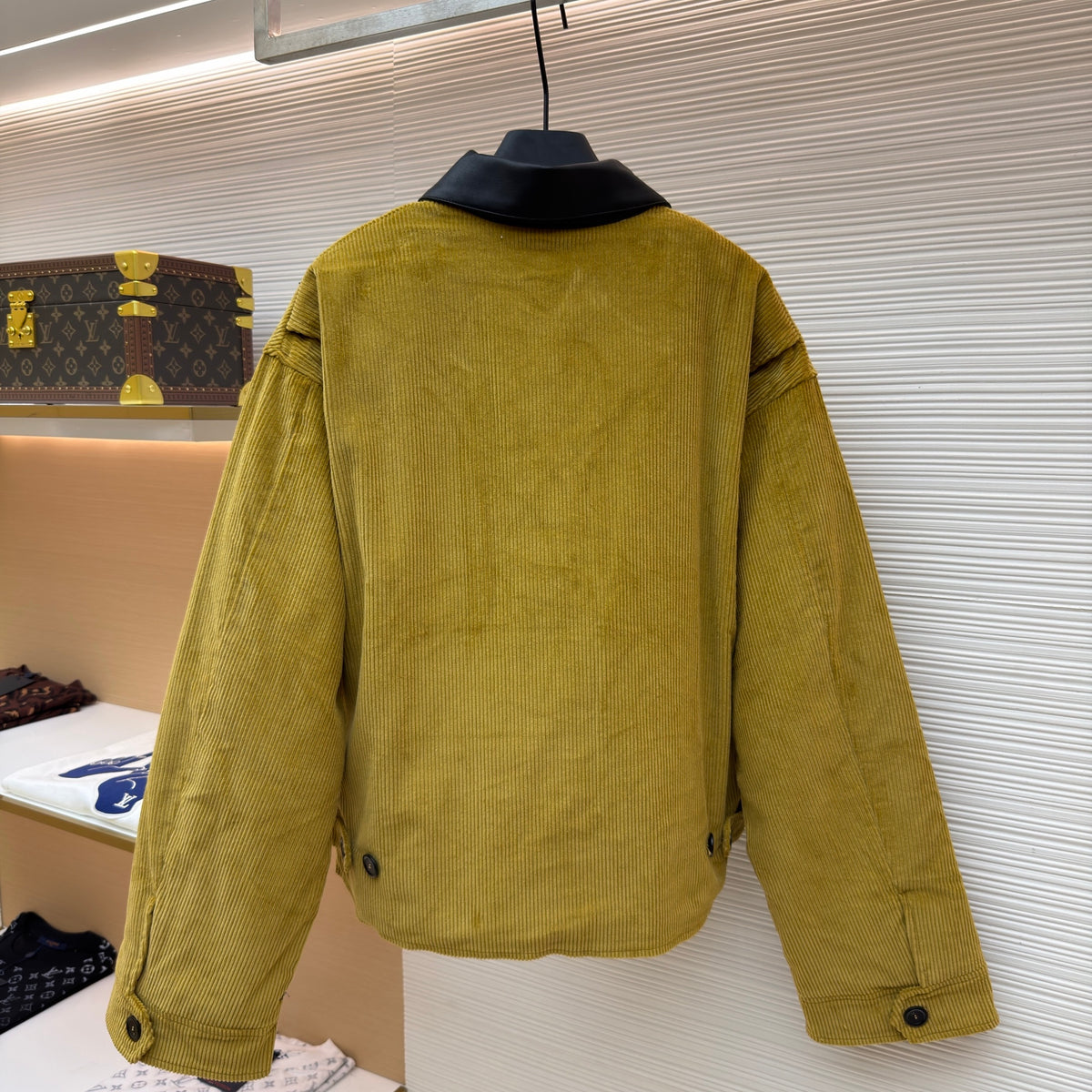 Miu Miu Corduroy Blouson Jacket With Leather Collar