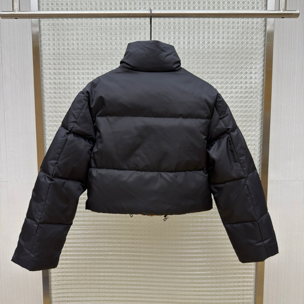 Prada Re-Nylon Cropped Convertible Down Jacket