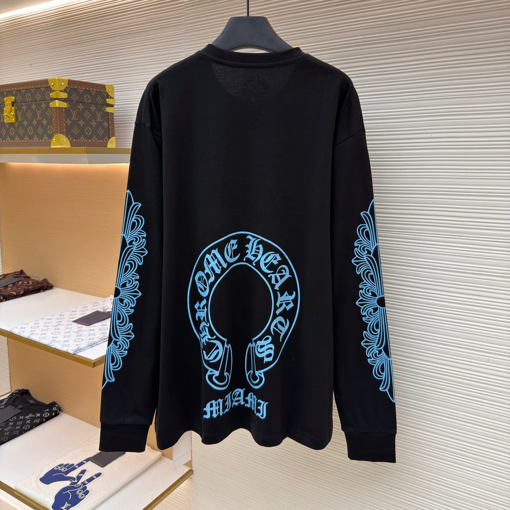 Chrome Hearts Horseshoe Long Sleeve T-Shirt