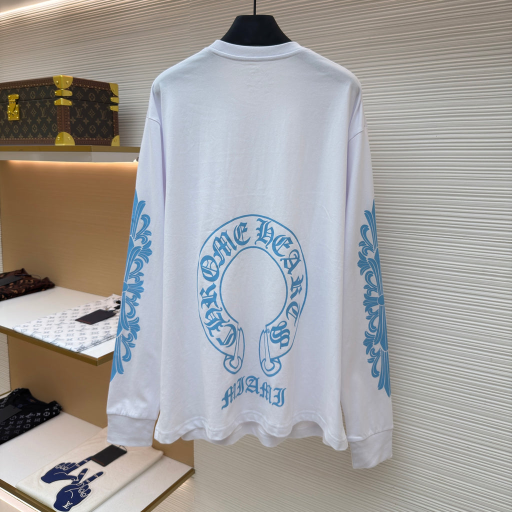 Chrome Hearts Horseshoe Long Sleeve T-Shirt