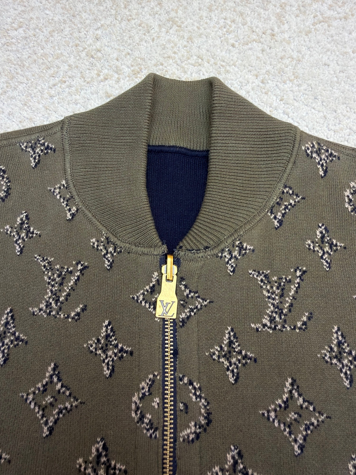 LV 1AKLY9 Reversible Monogram Jacquard Bomber
