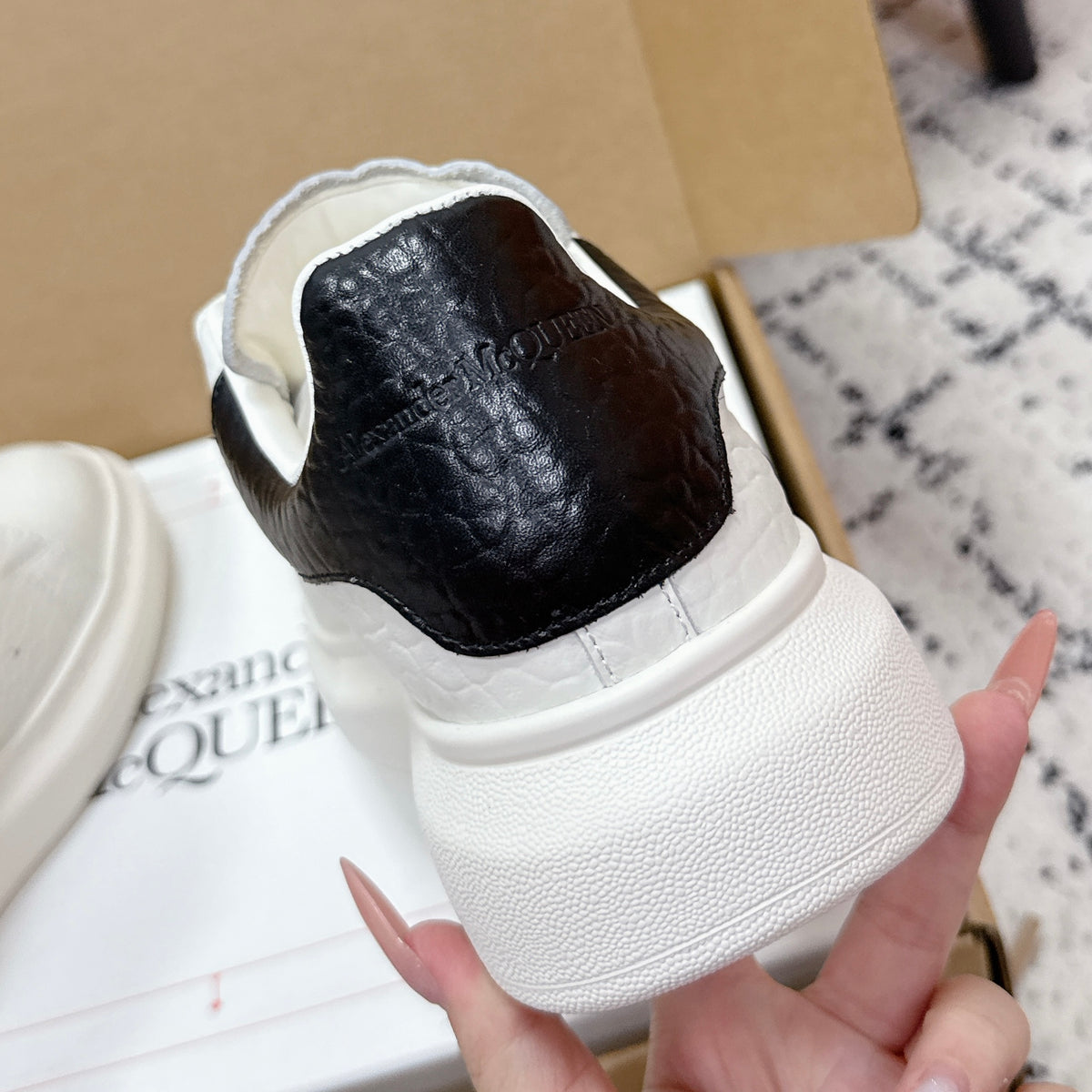 Alexander McQueen Oversized Sneaker in Grainy Shearling