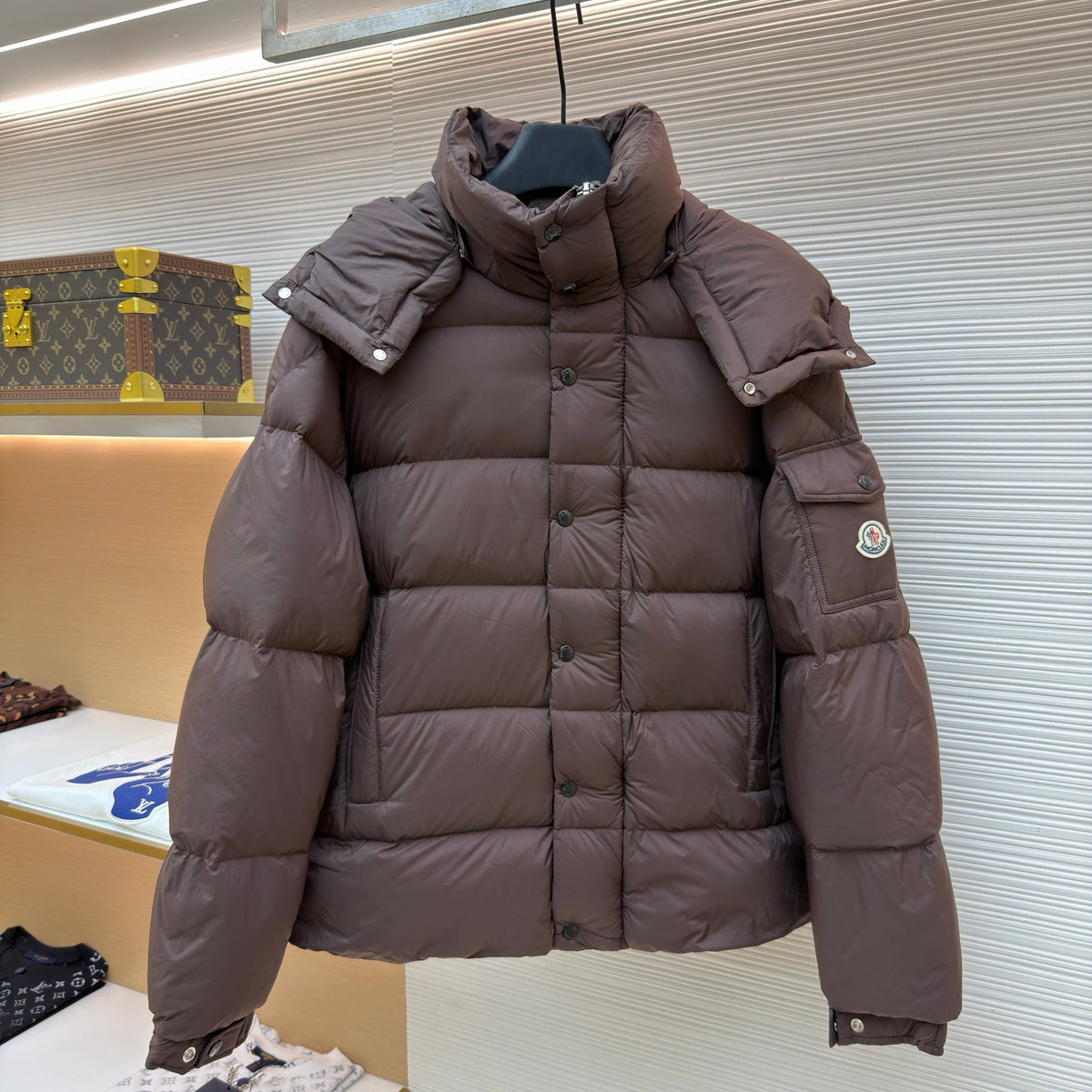 Moncler Maya Hooded Short Down Jacket in Matte Nylon