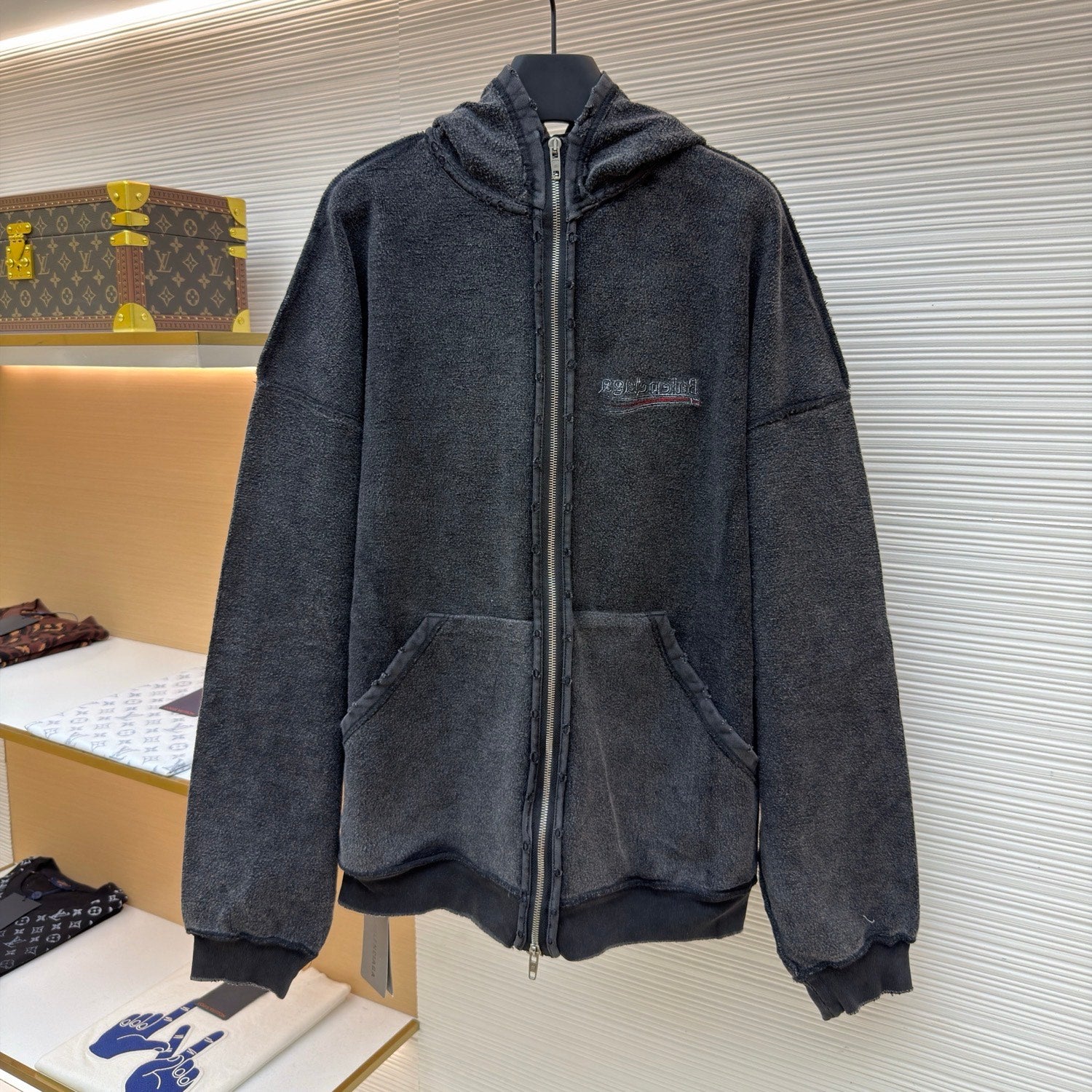 Balenciaga Political Campaign Inside-Out Zip-Up Hoodie
