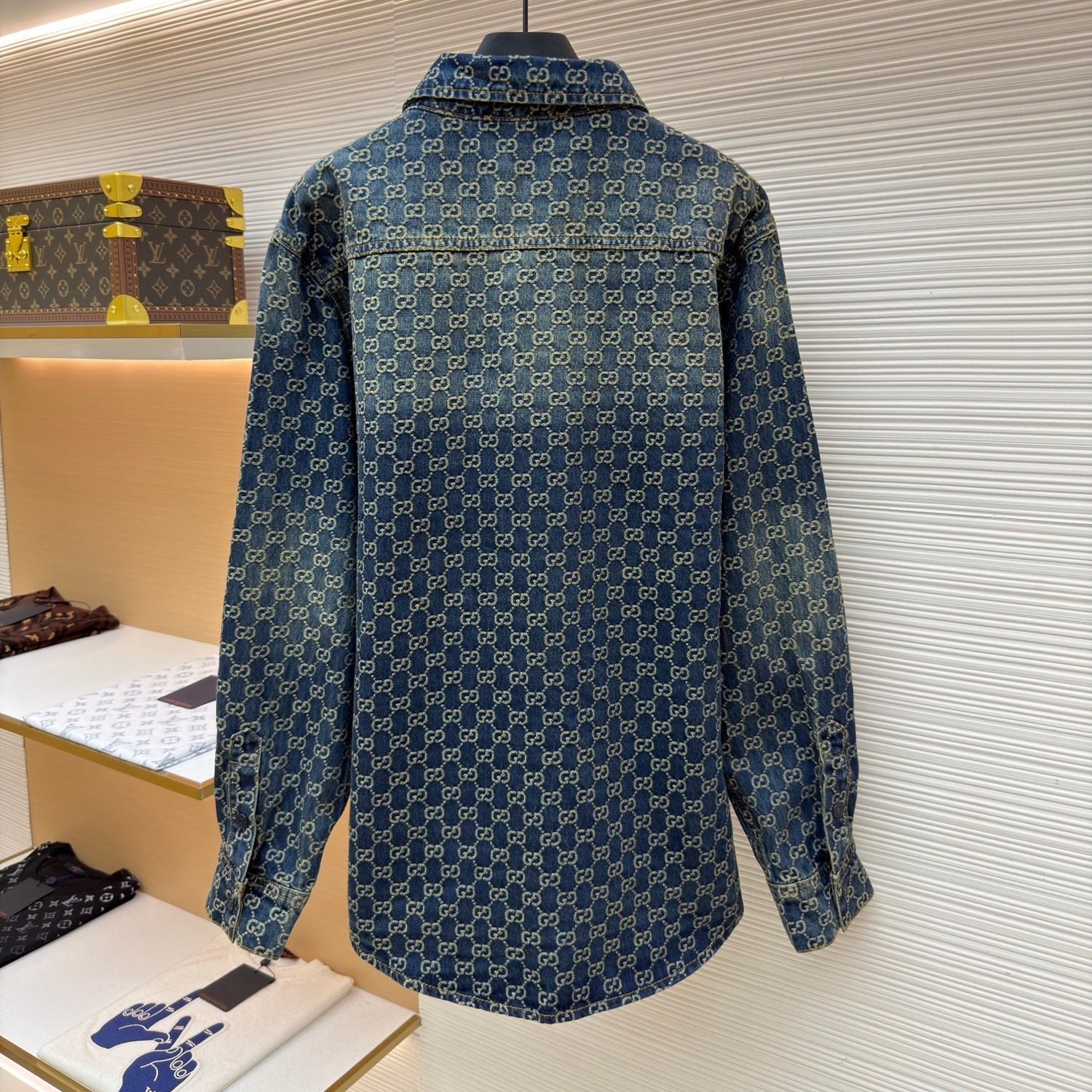 Gucci GG Cotton Denim Jacquard Shirt