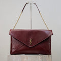 Saint Laurent Cassandre Large Pouch On Chain In Lambskin