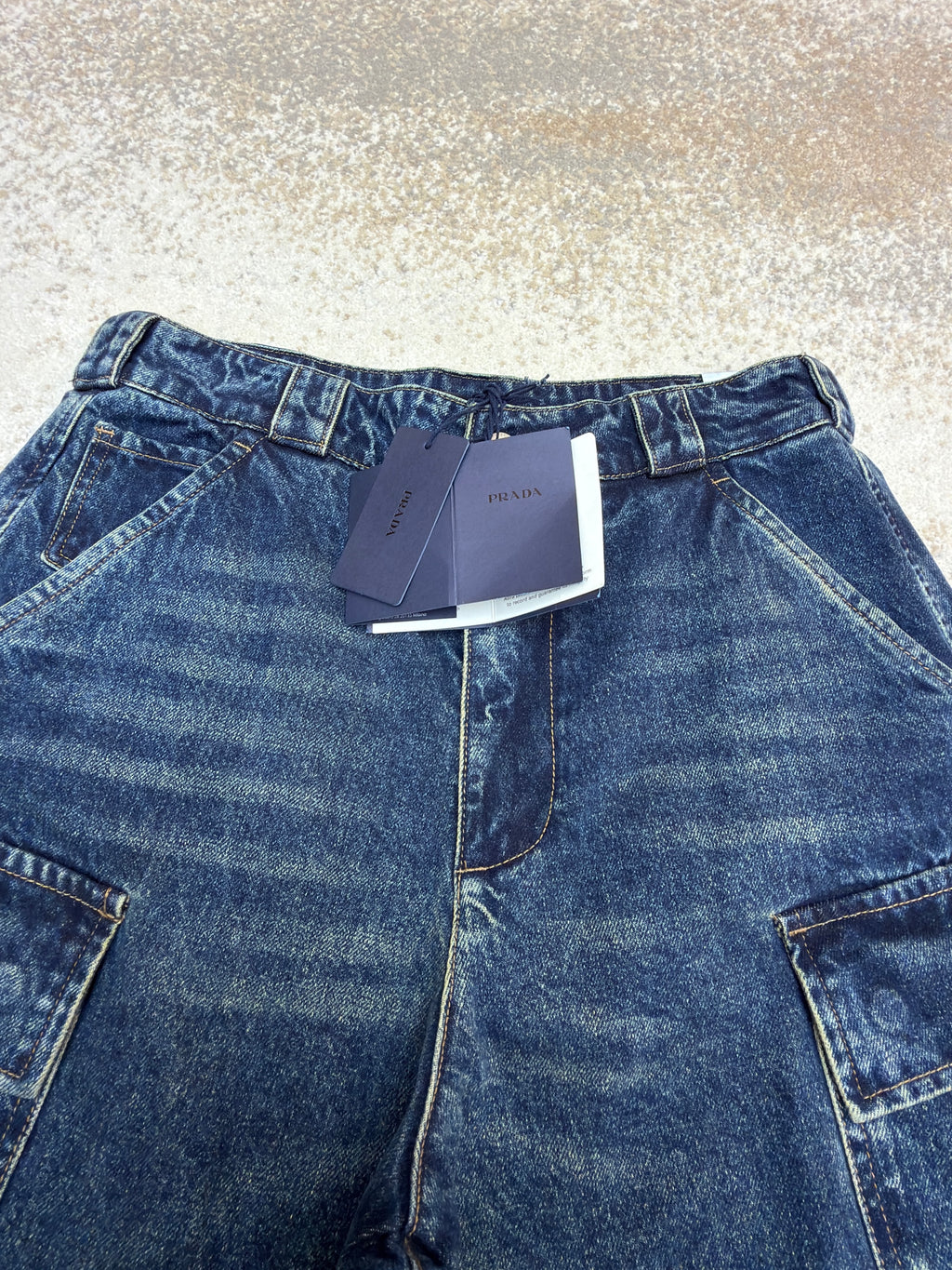 Prada Baggy Denim Cargo Pants