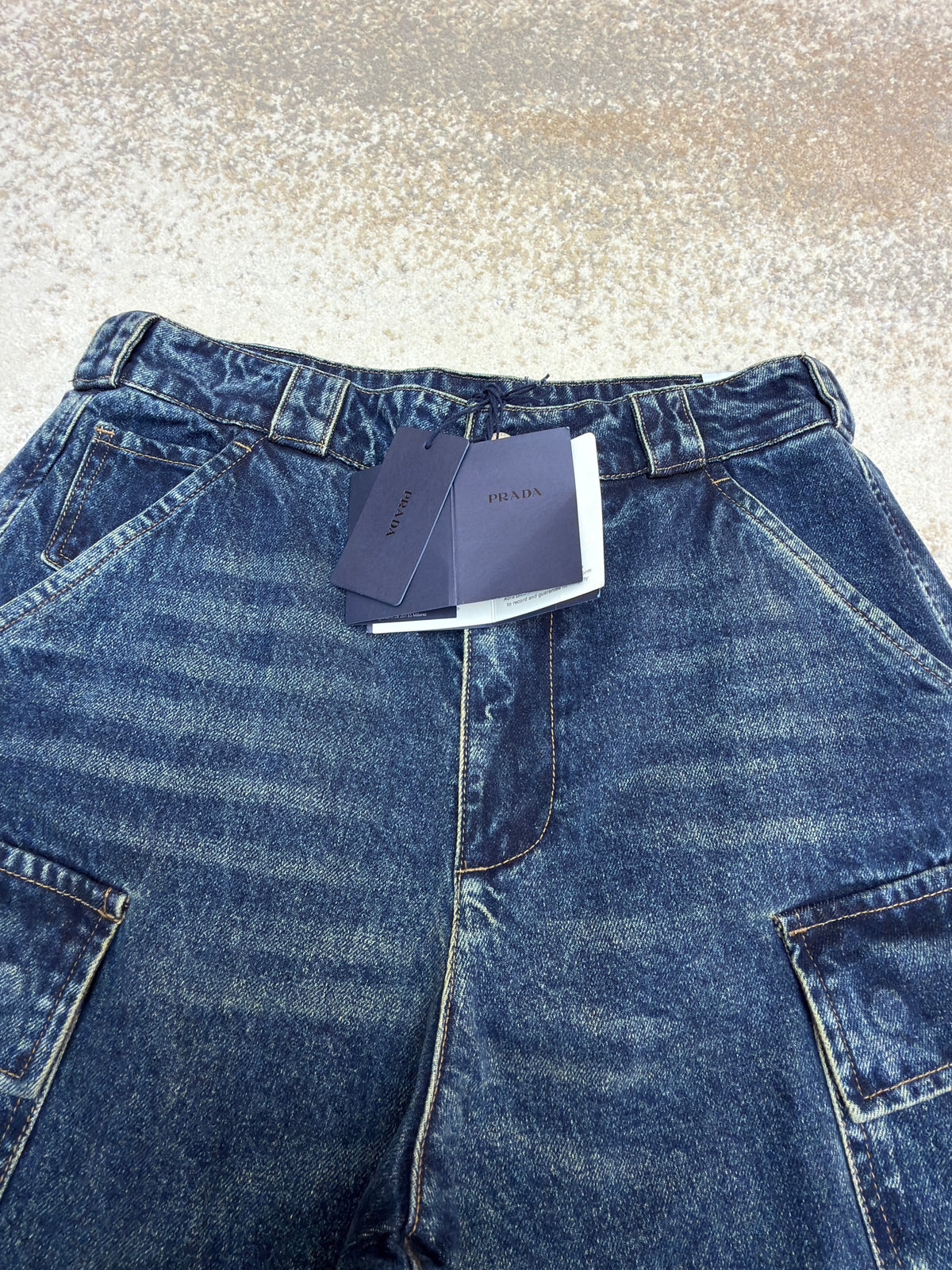 Prada Baggy Denim Cargo Pants