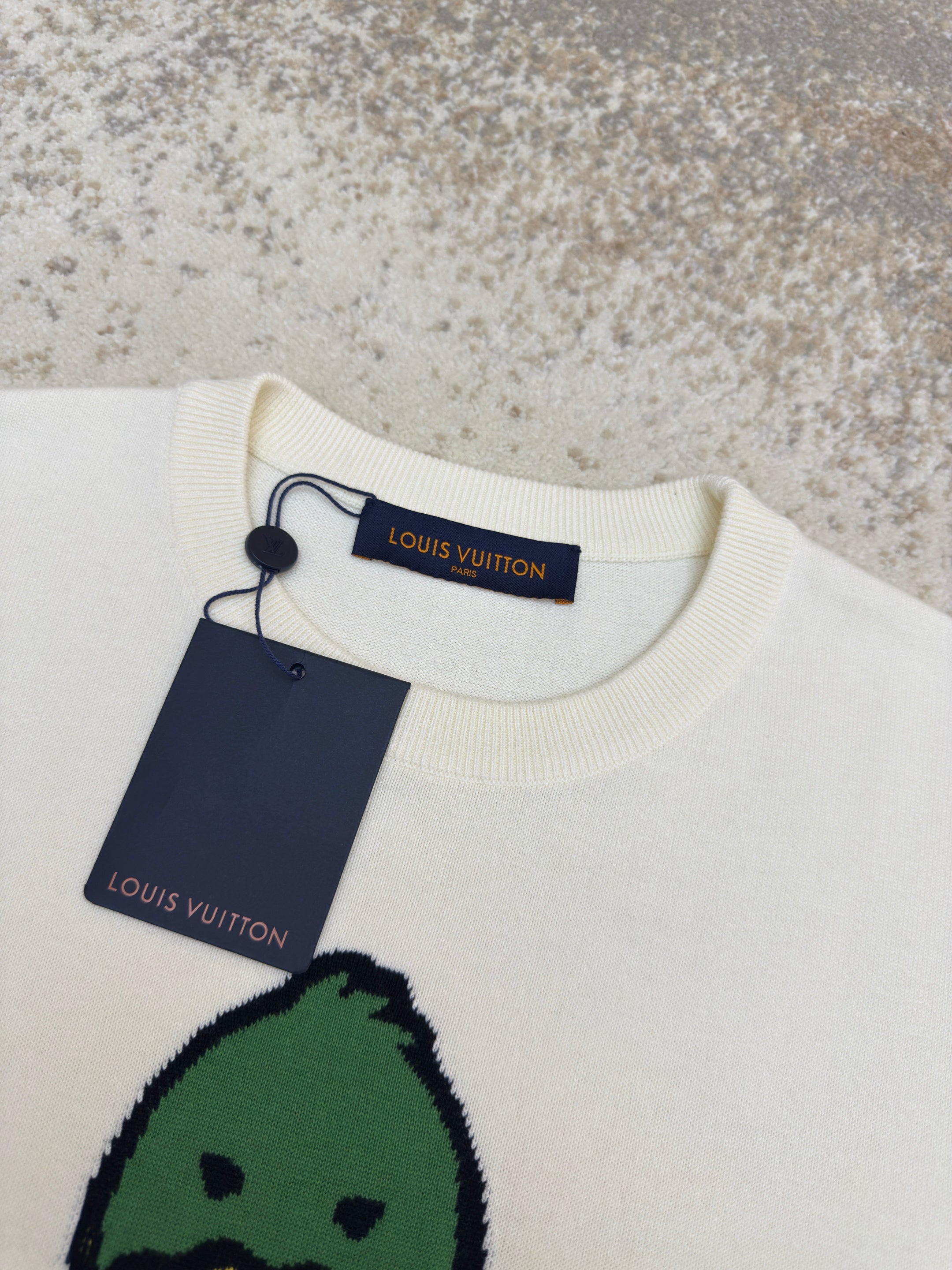 LV x Nigo 1A9GOM Intarsia Jacquard Duck Short-Sleeved Crewneck