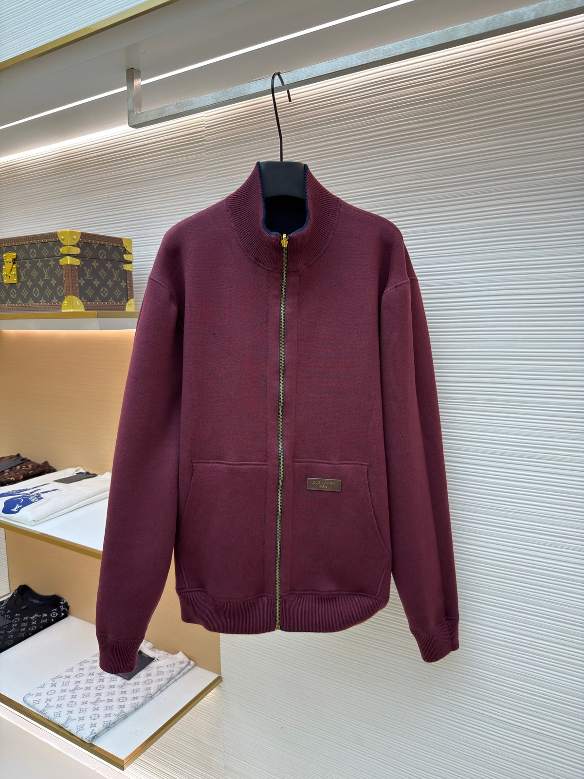 LV 1AKLUQ Double Face Reversible Jacquard Track Top