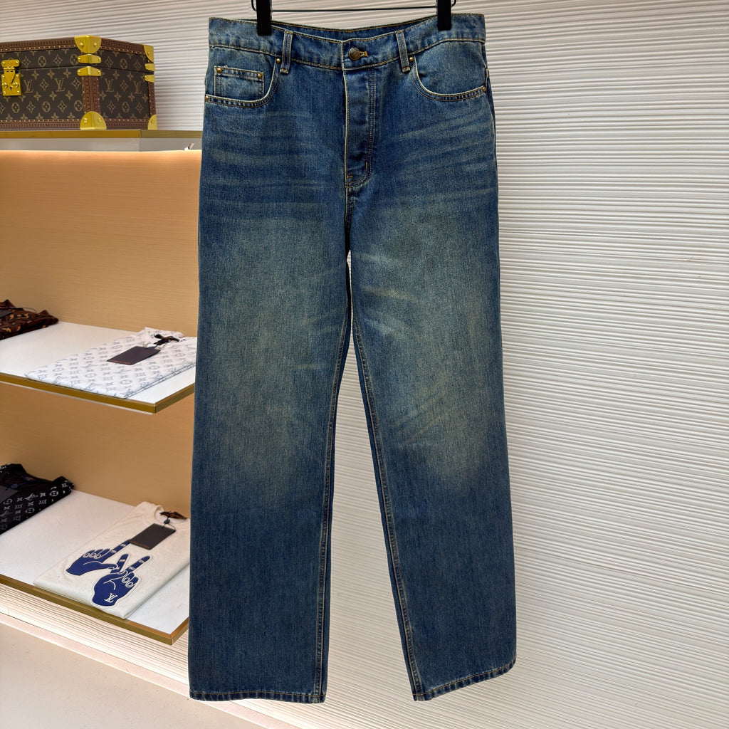LV 1AJUY4 Denim Skate Pants With Leather Signature Pockets