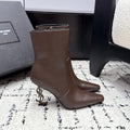 Saint Laurent Opyum Booties In Smooth Leather