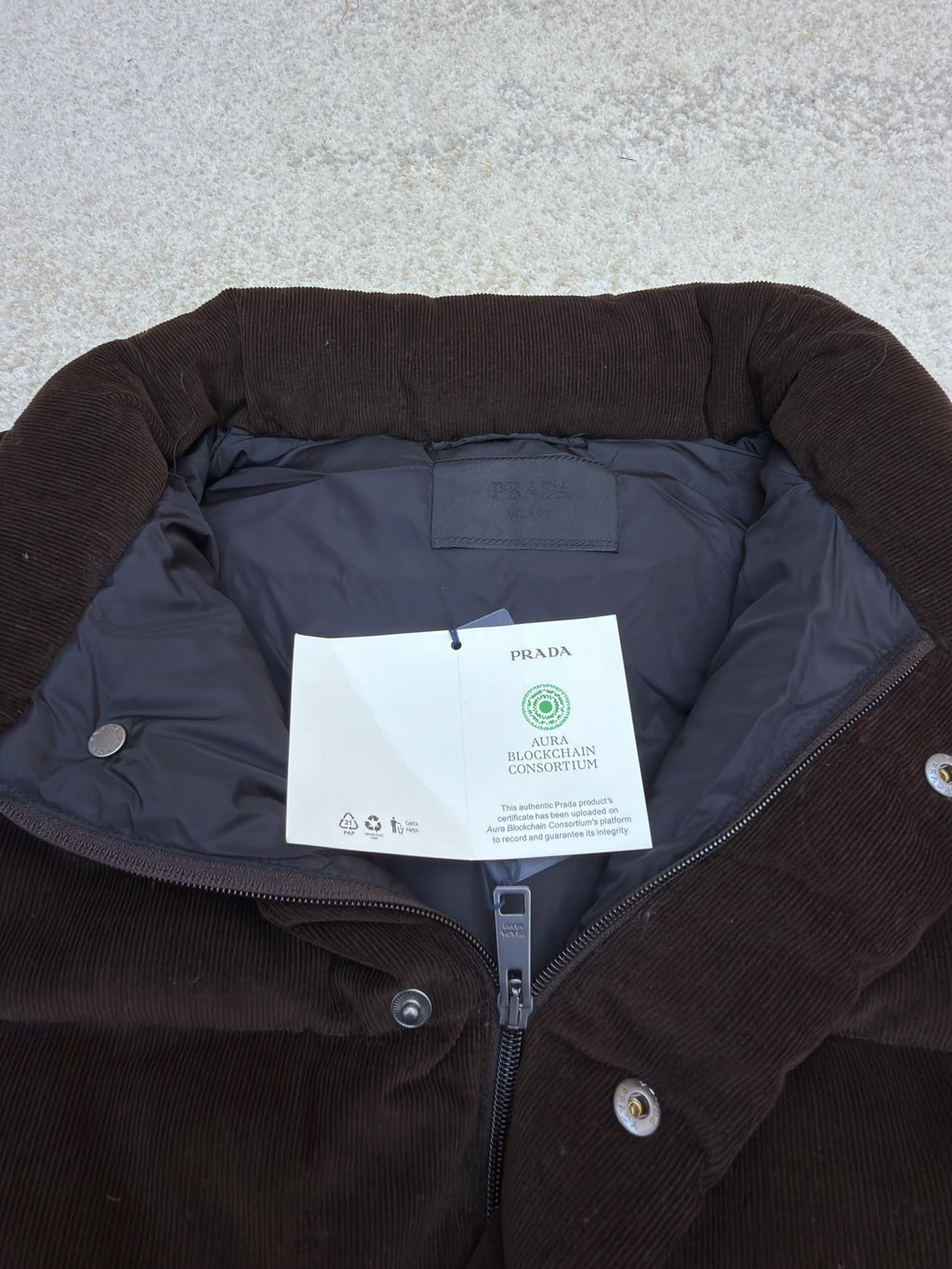 Prada Corduroy Quilted Jacket