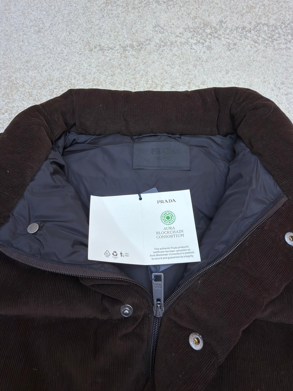 Prada Corduroy Quilted Jacket