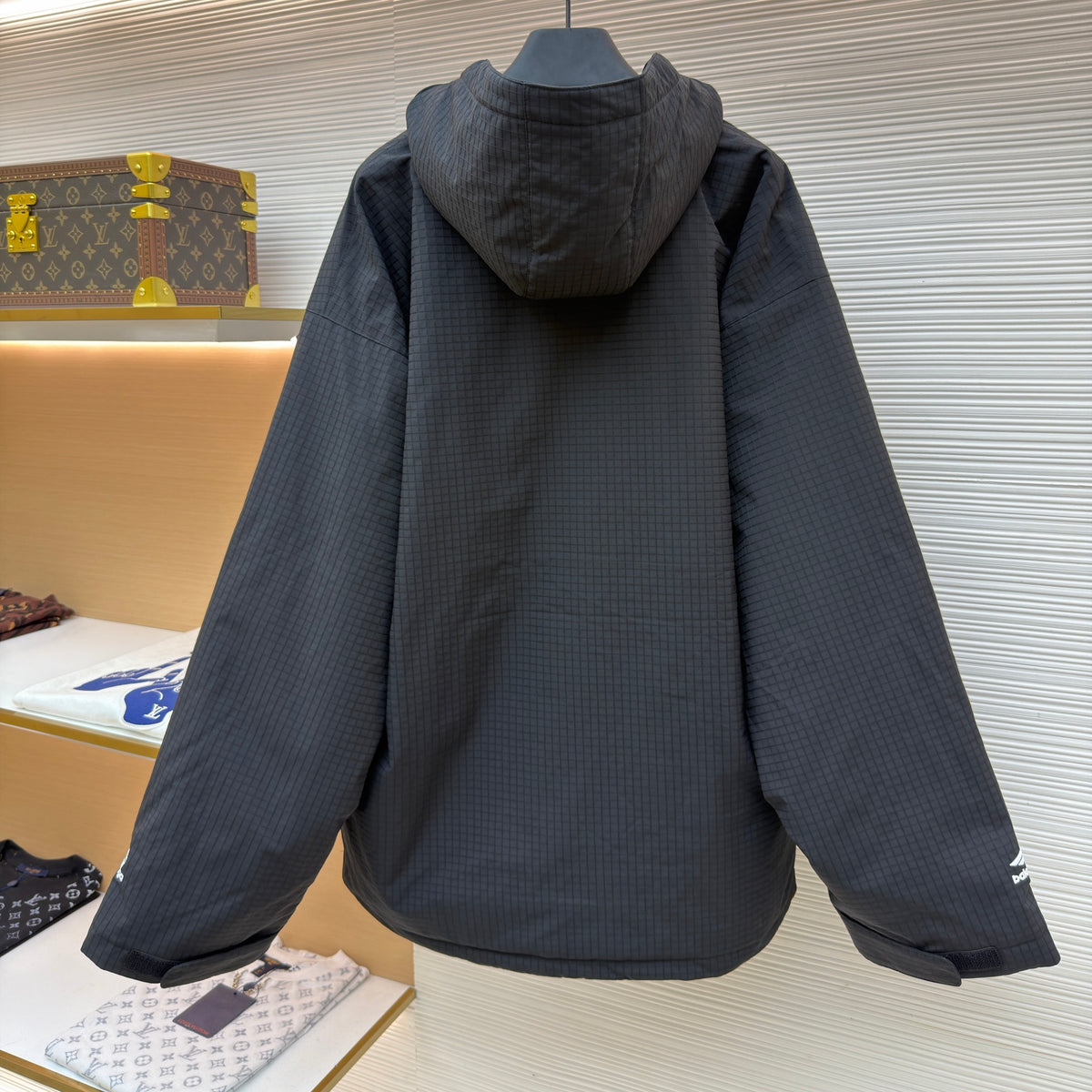 Balenciaga Oversized Distressed Cotton-ripstop Hooded Bomber Jacket