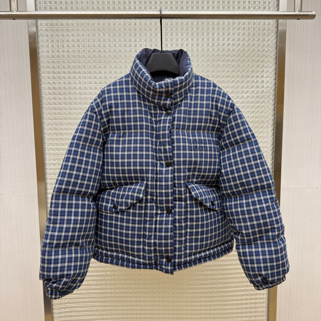 Miu Miu Reversible Flannel Down Jacket