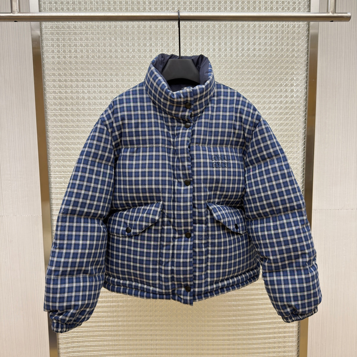 Miu Miu Reversible Flannel Down Jacket
