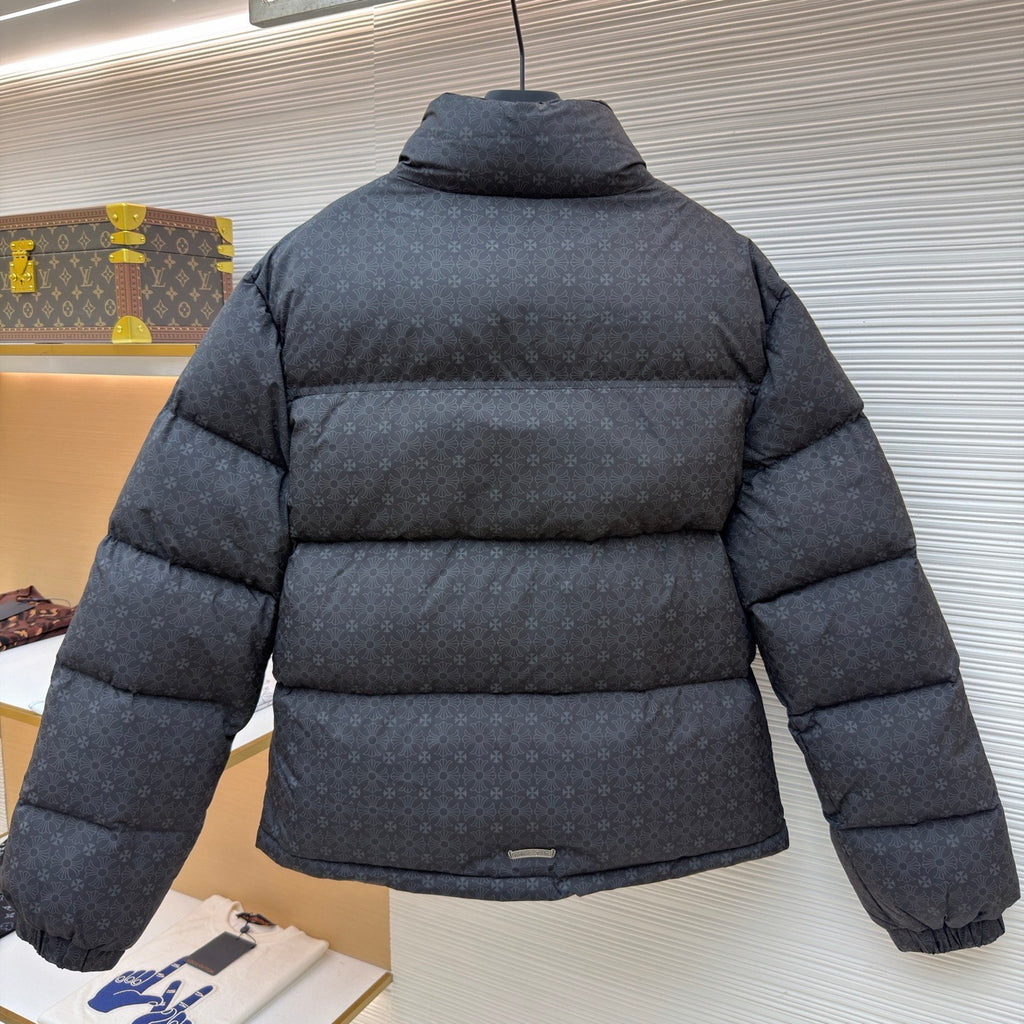 Chrome Hearts Black Monogram Print Down Puffer Jacket