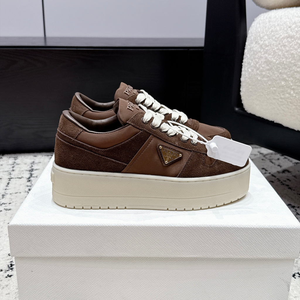 Prada Downtown Bold Re-Nylon And Suede Sneakers