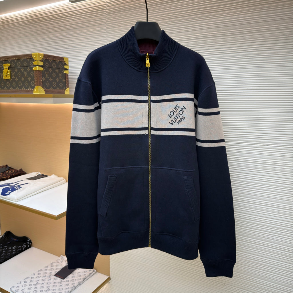 LV 1AKLUQ Double Face Reversible Jacquard Track Top