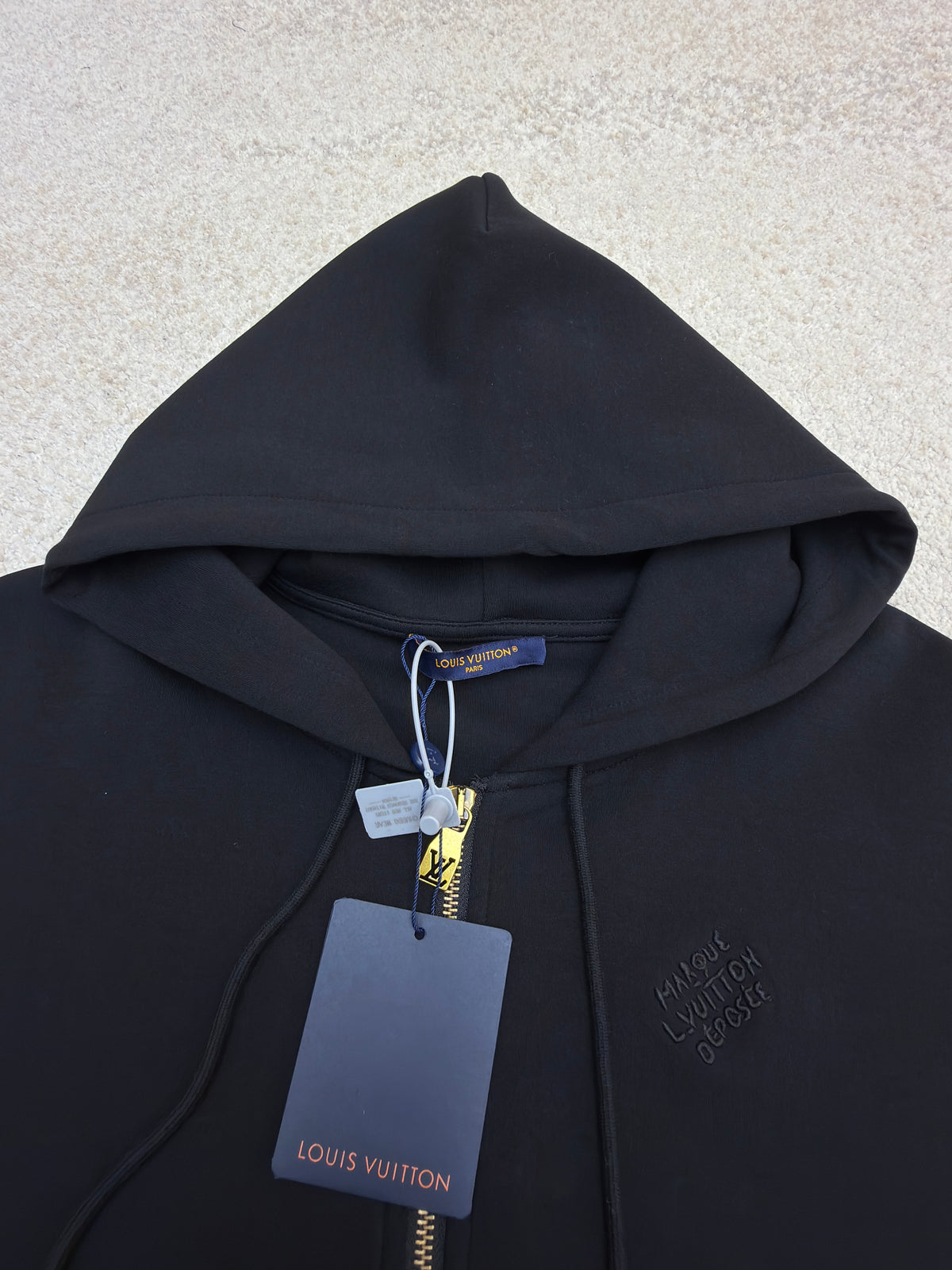 LV 1AGILO Embroidered Jersey Zip-Through Hoodie