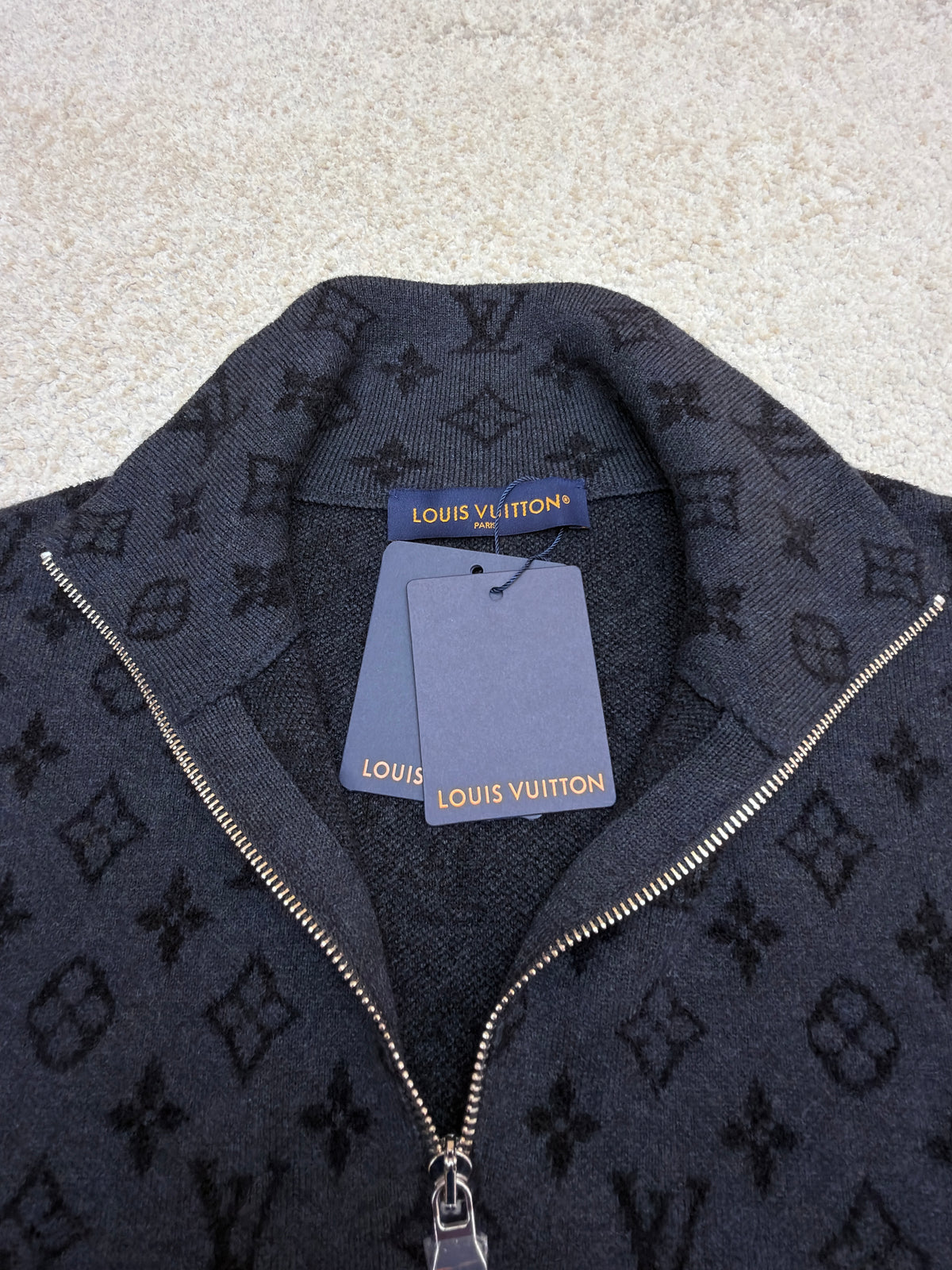 LV 1AL1PN New Ribbed Wool Half-Zip Pullover