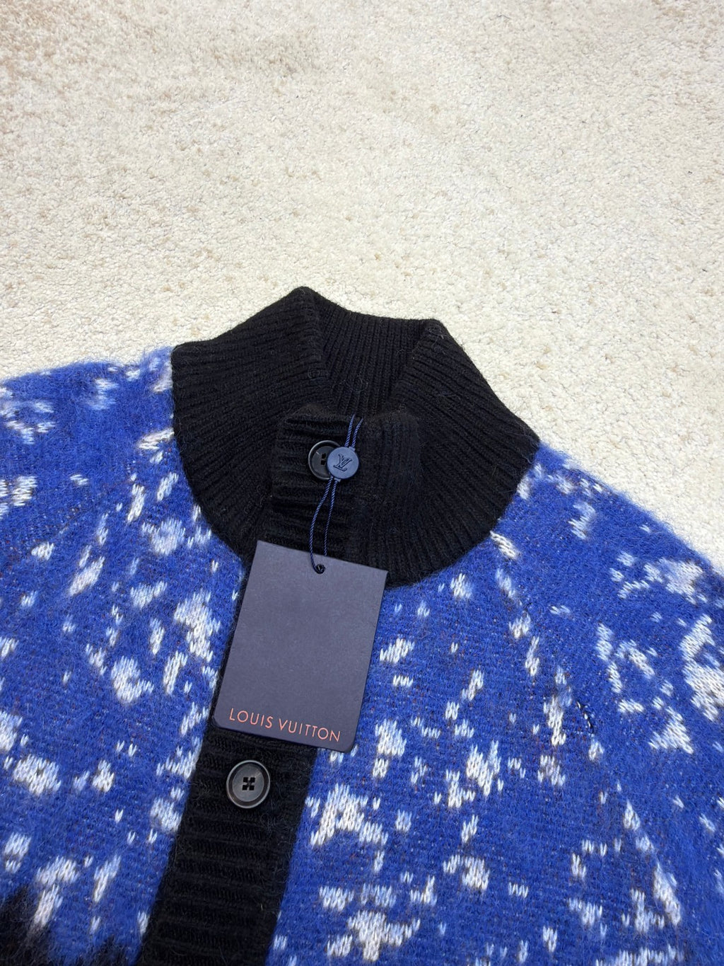 LV 1AFAN3 Chevron Mohair Cardigan