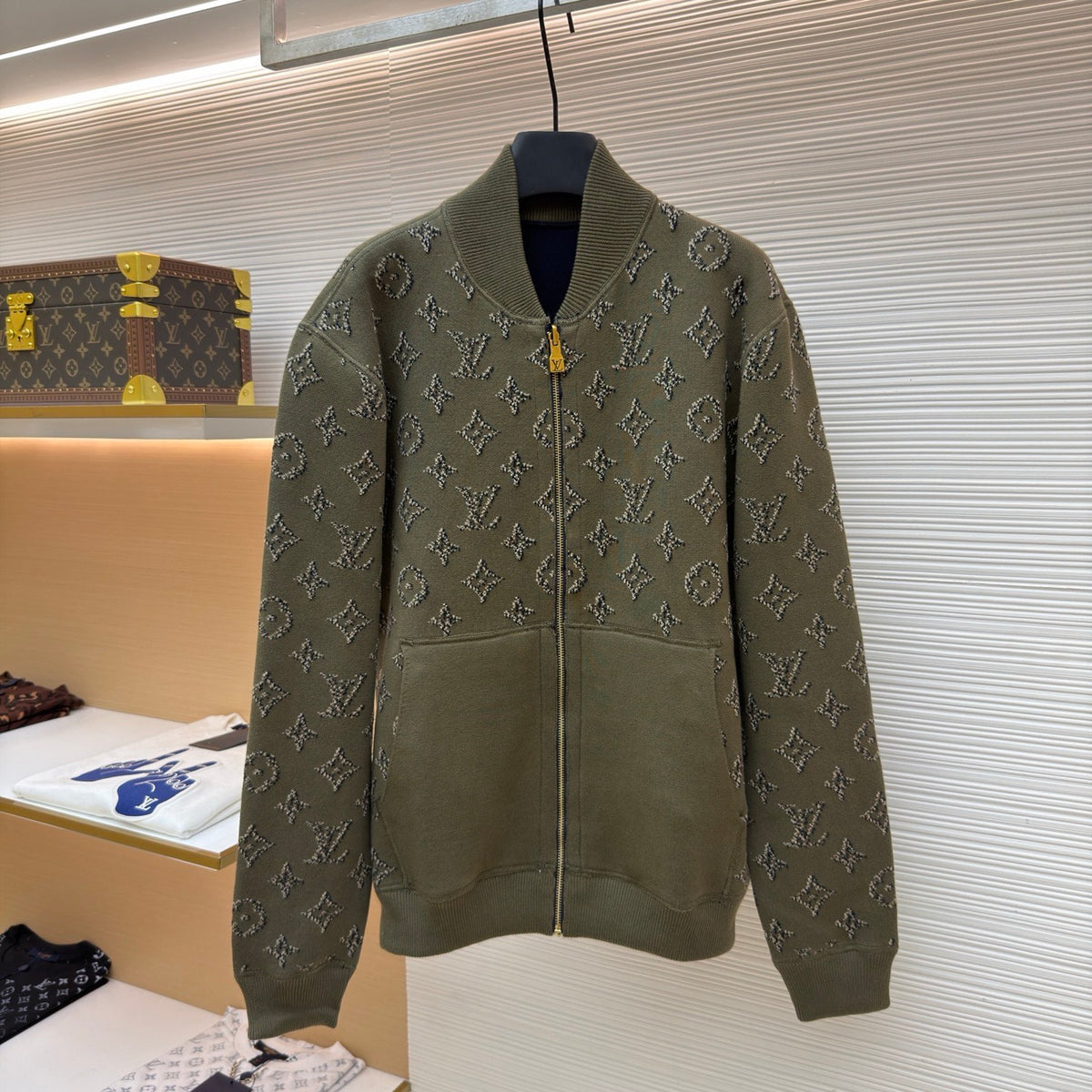 LV 1AKLY9 Reversible Monogram Jacquard Bomber