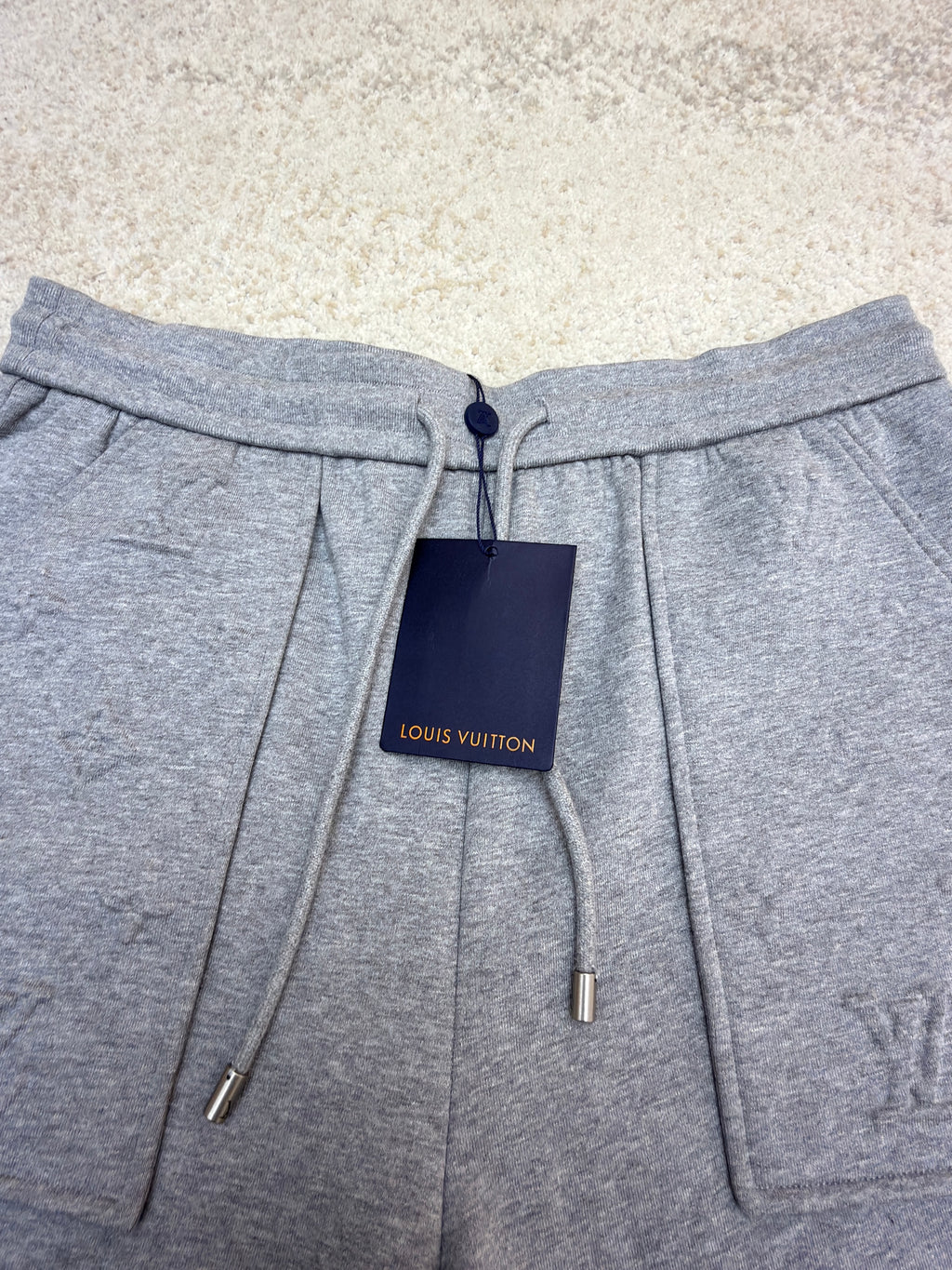 LV 1AK6IL Embossed Signature Detail Pants