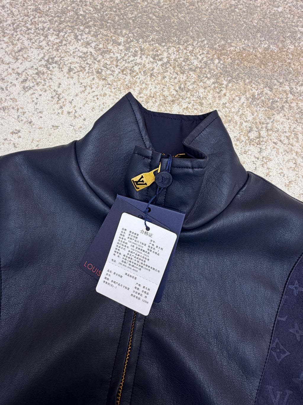 LV 1AJB74 Leather Mix Track Top