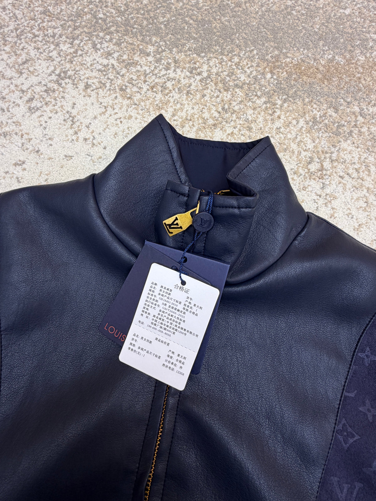 LV 1AJB74 Leather Mix Track Top
