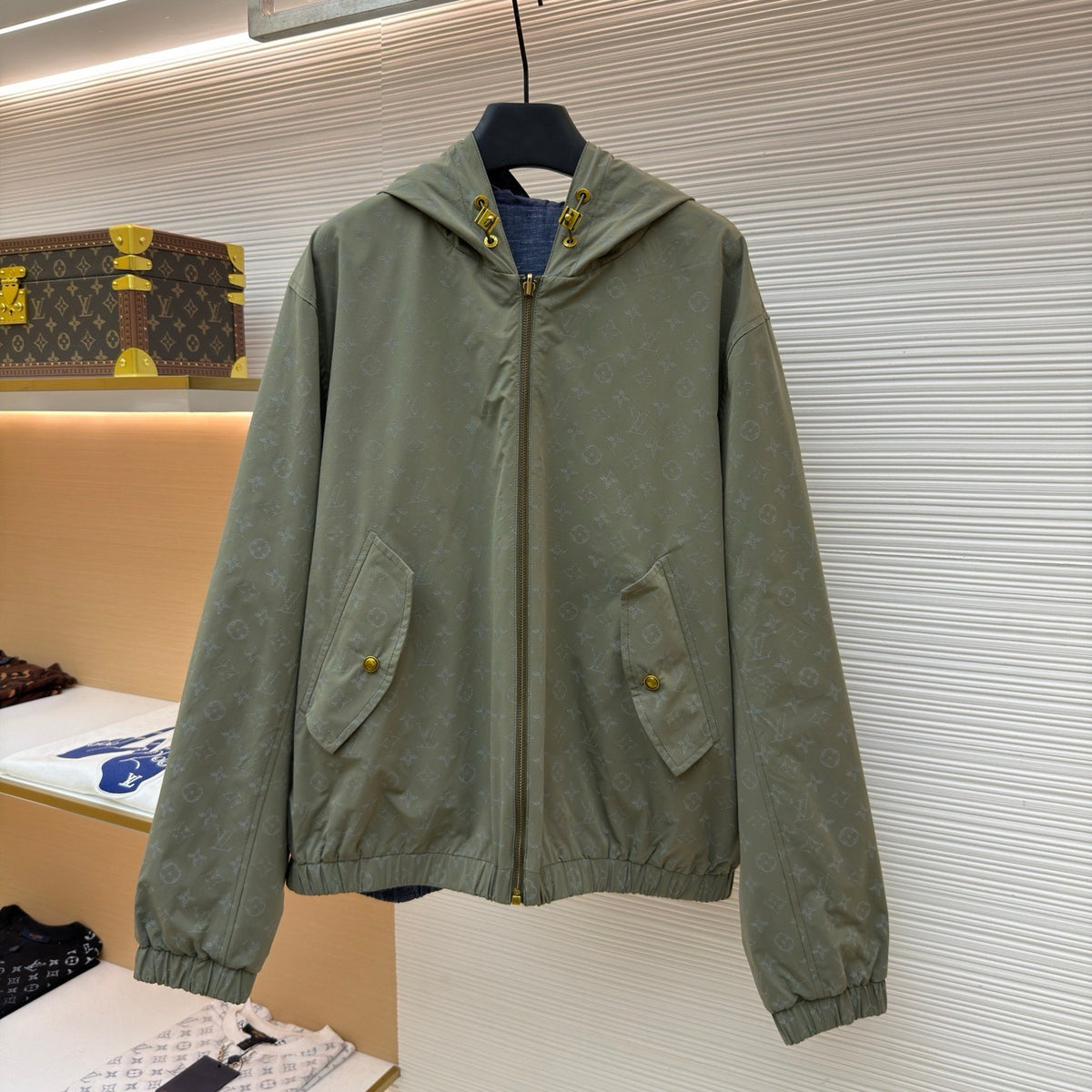 LV 1AKOFQ Reversible Monogram Reflective Windbreaker