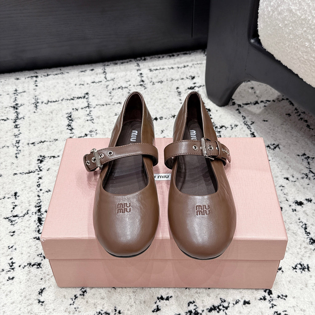 Miu Miu Mary Jane Flats in Lambskin